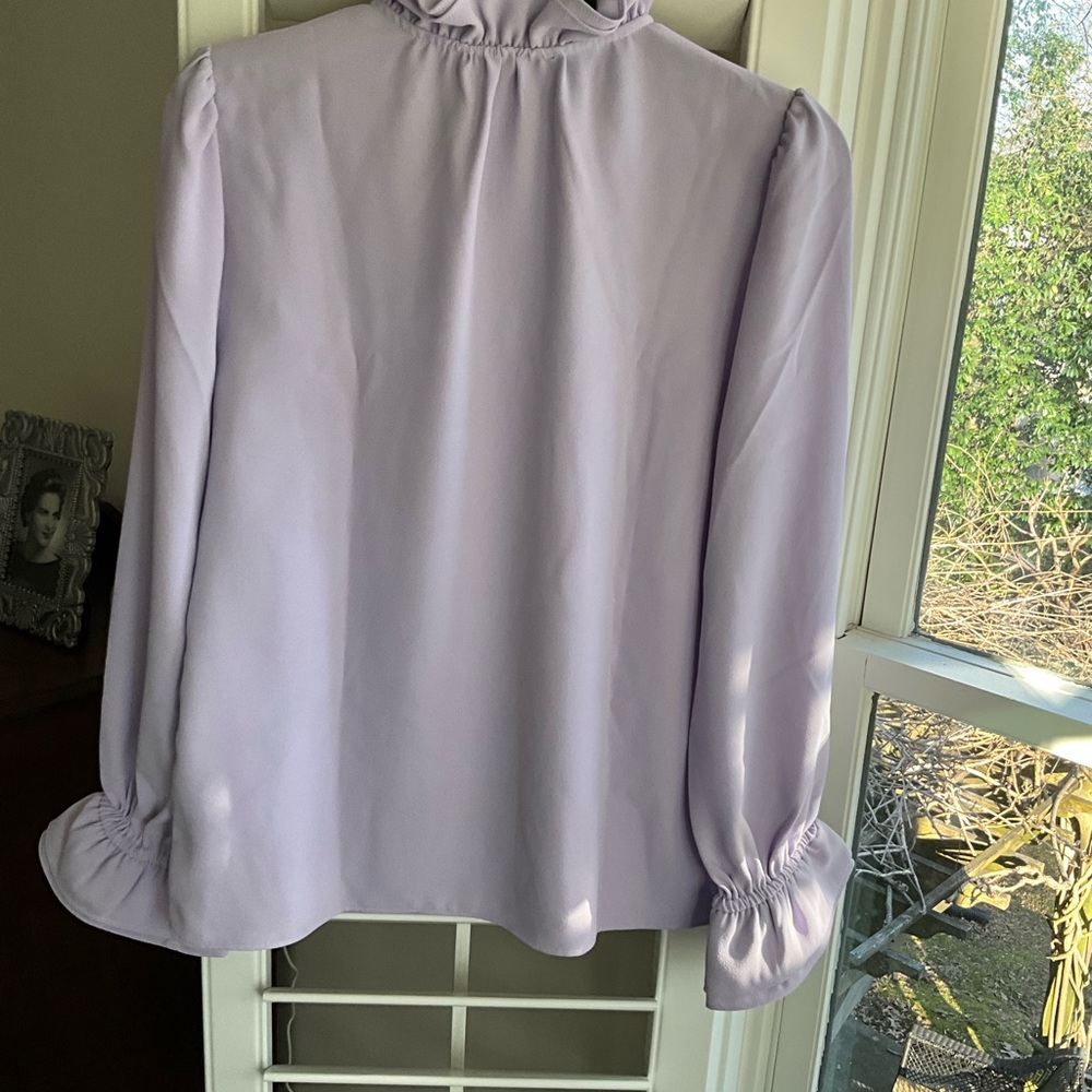 J. Crew Lavender Ruffle Blouse - Picture 3 of 6